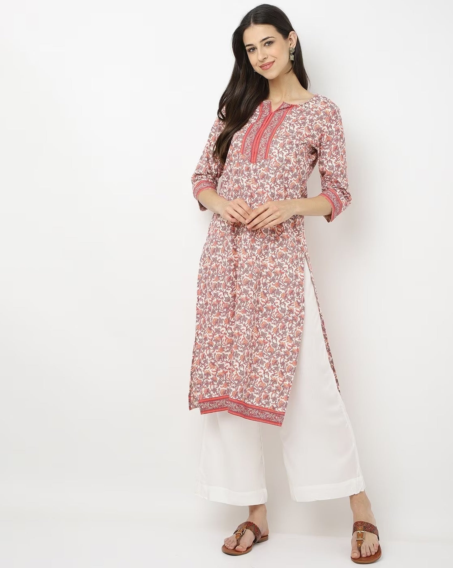 Floral Print Straight Kurta