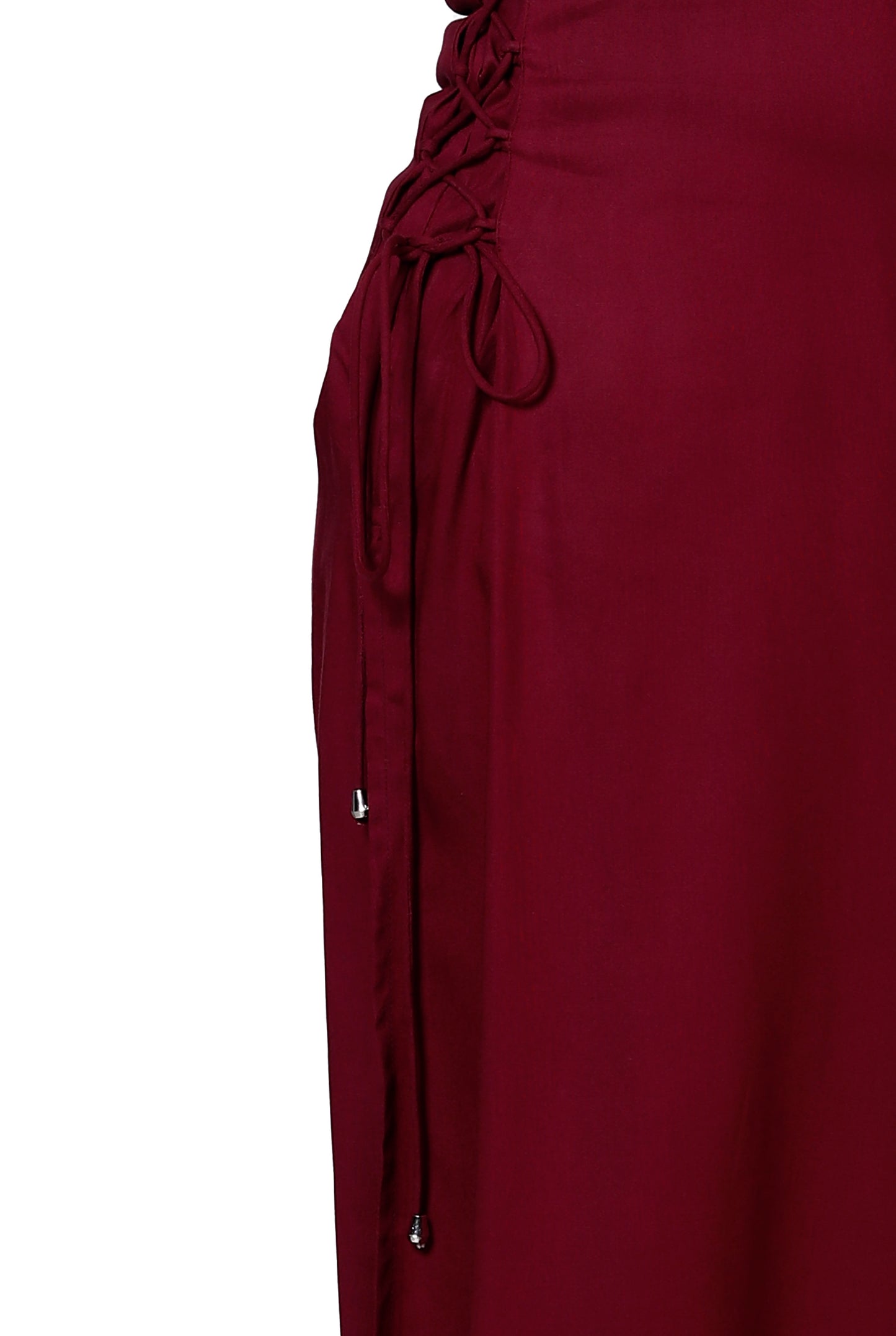 Wine Sleeveless Embroidered Kurta with Bottom Set - Sakura