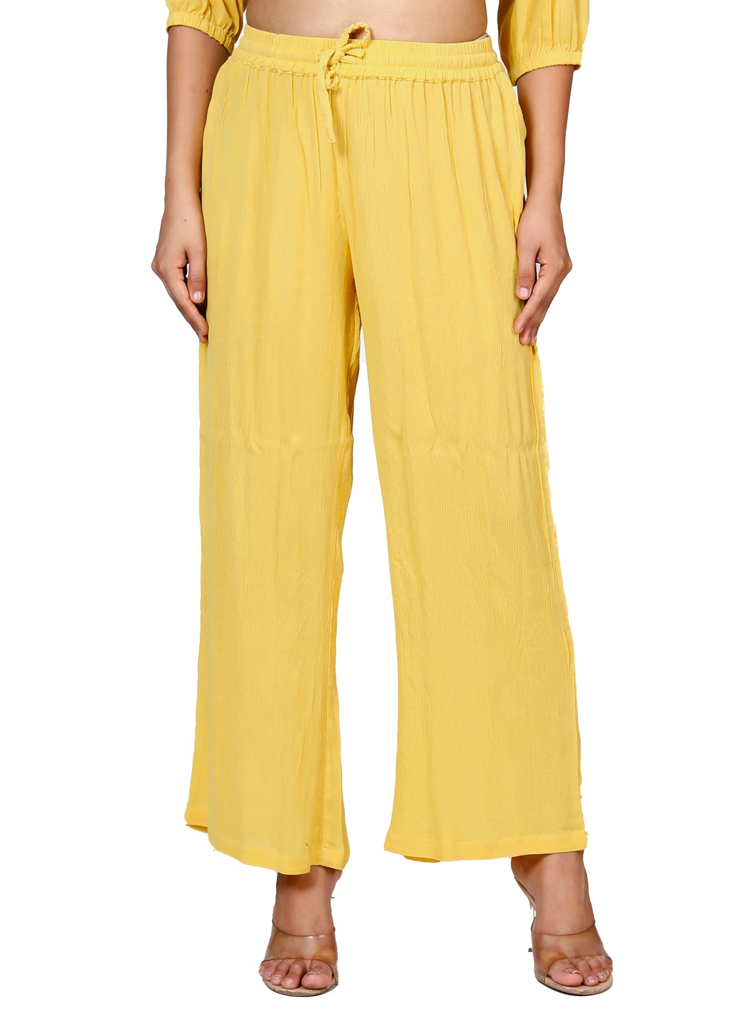 Sakura Yellow Off-Shoulder Co-ords Two-Piece Set