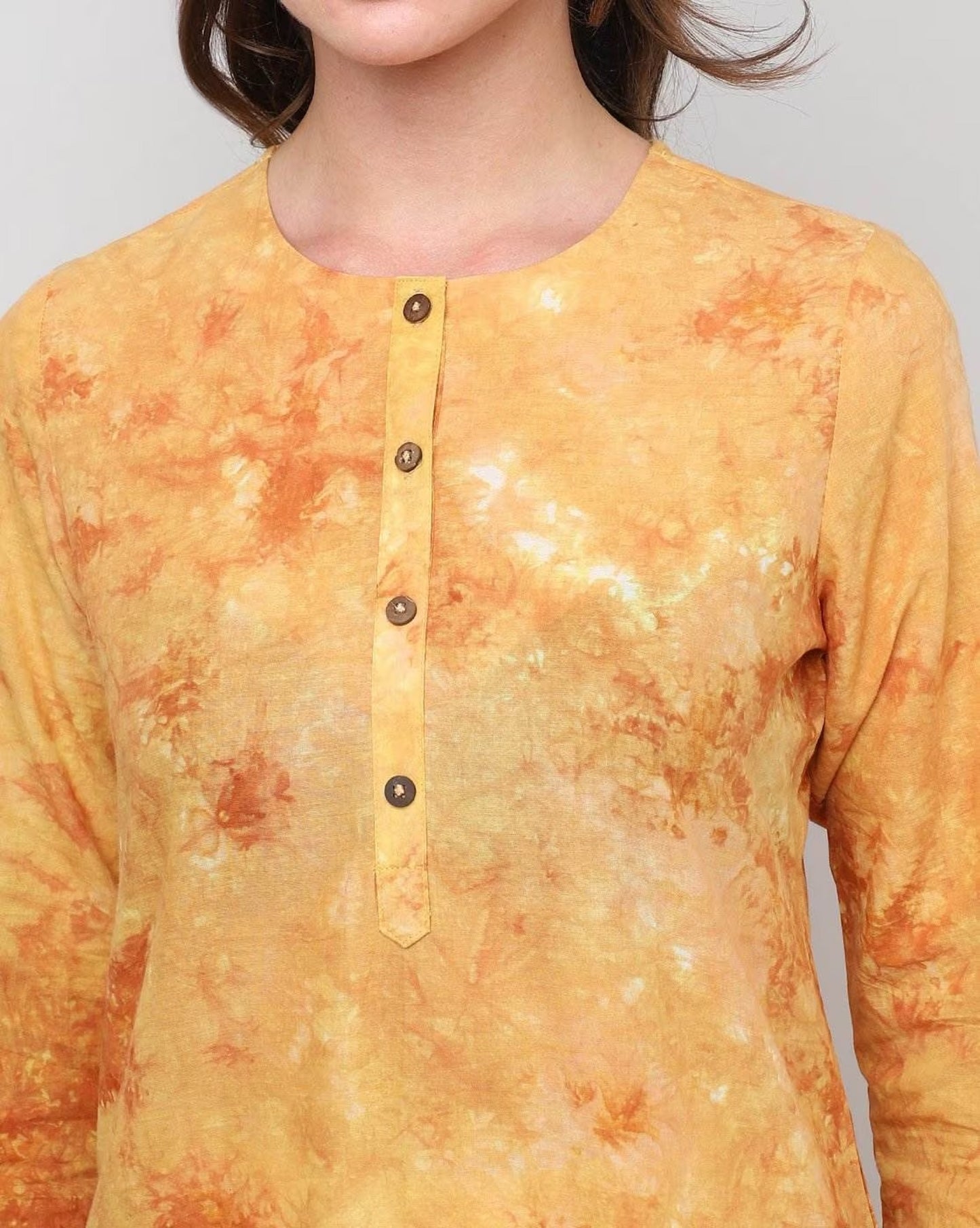 Tie & Dye Round-Neck A-Line Kurta