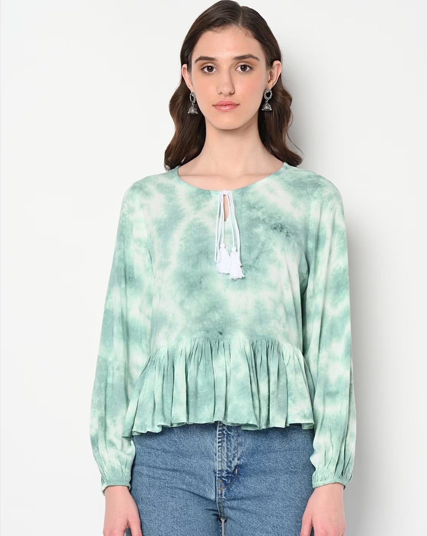 Tie & Dye Top with Neck Tie-Up