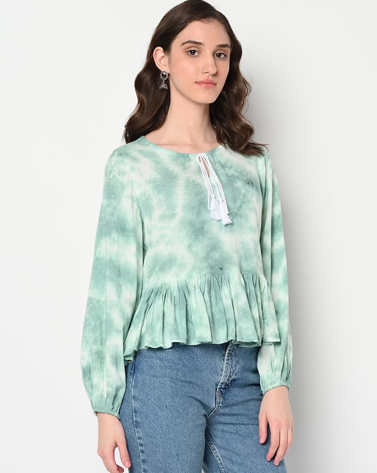 Tie & Dye Top with Neck Tie-Up