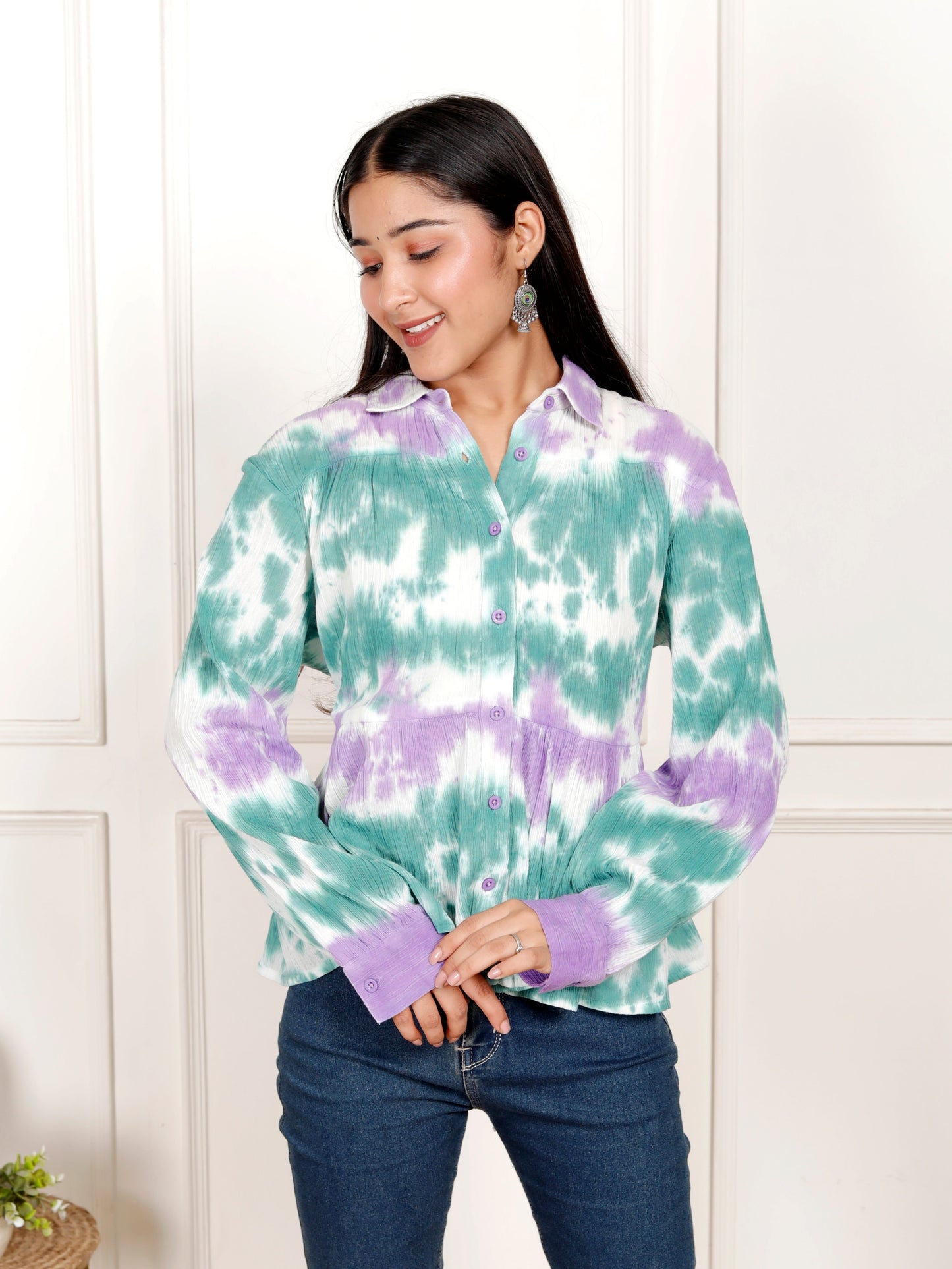 Trendy Hand-Dyed Cotton Crepe Top for Women | Azo-Free Colors | Ethnic Boho Style