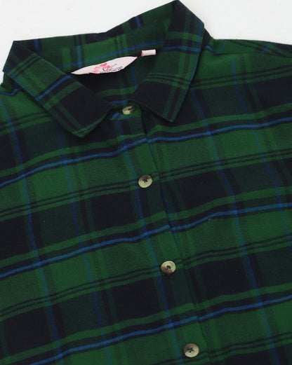 Checked Shirt with Spread Collar