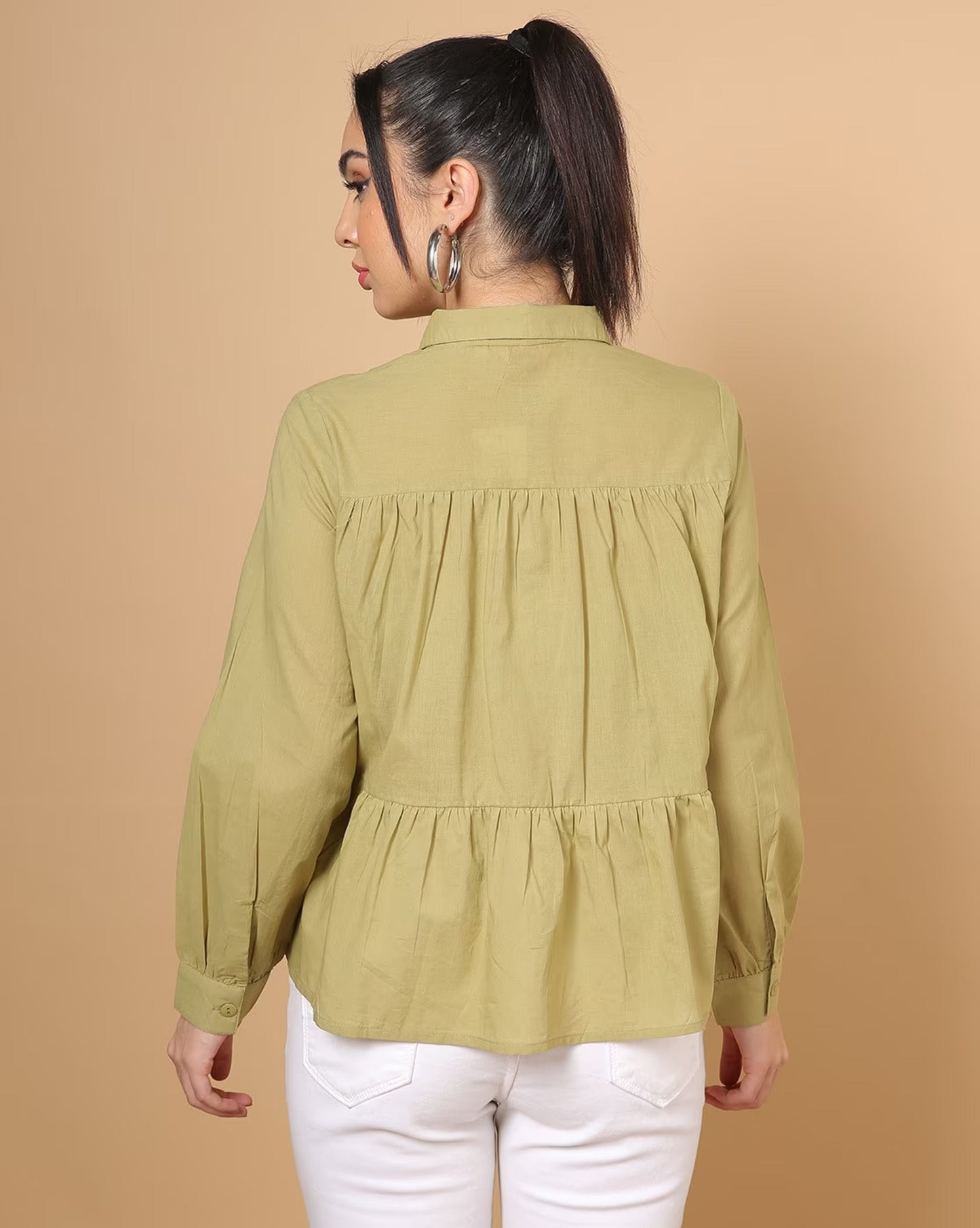 Cotton Tiered Shirt