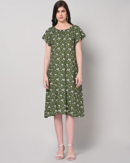 Floral Print A-Line Dress