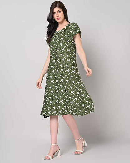 Floral Print A-Line Dress