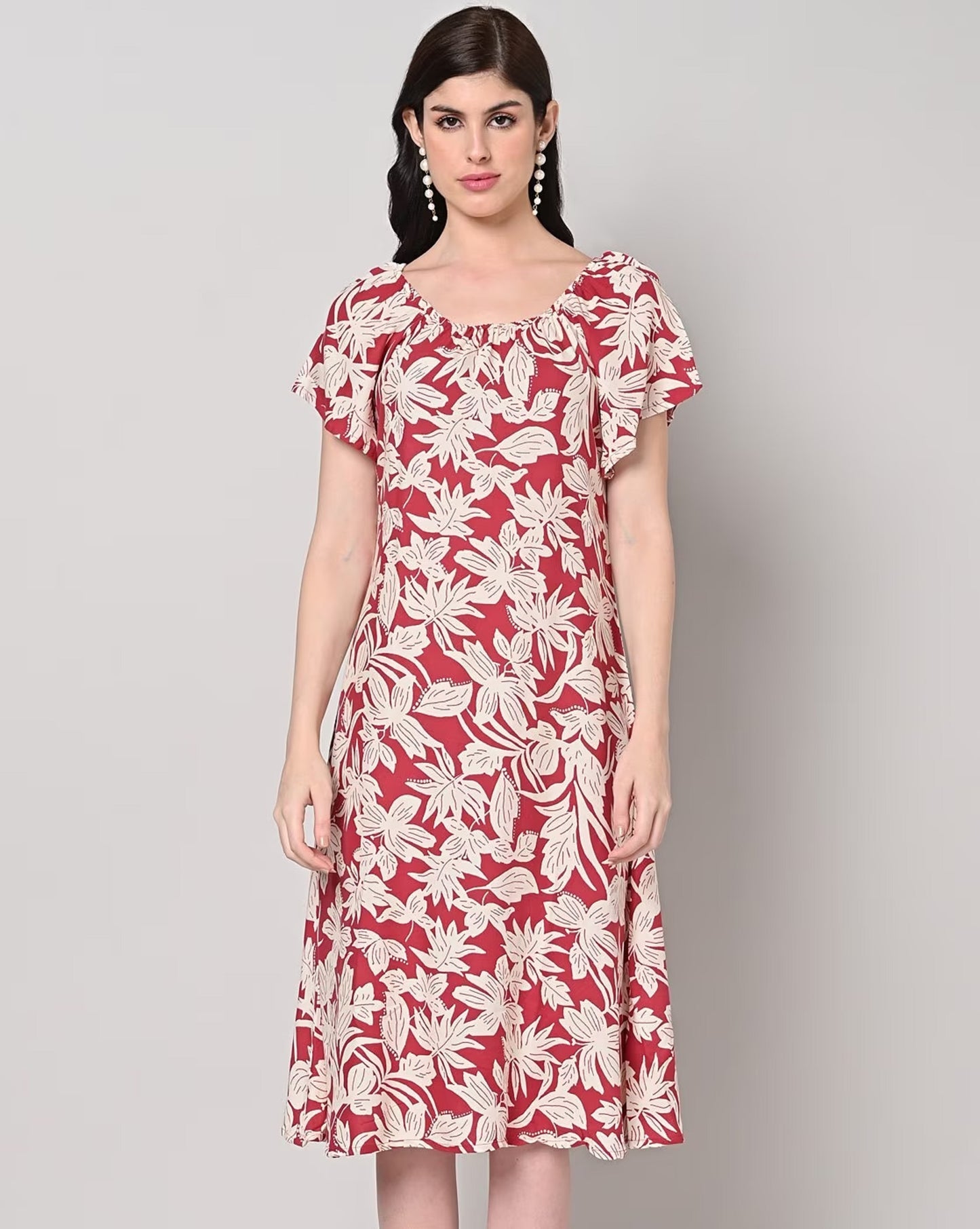 Floral Print A-Line Dress