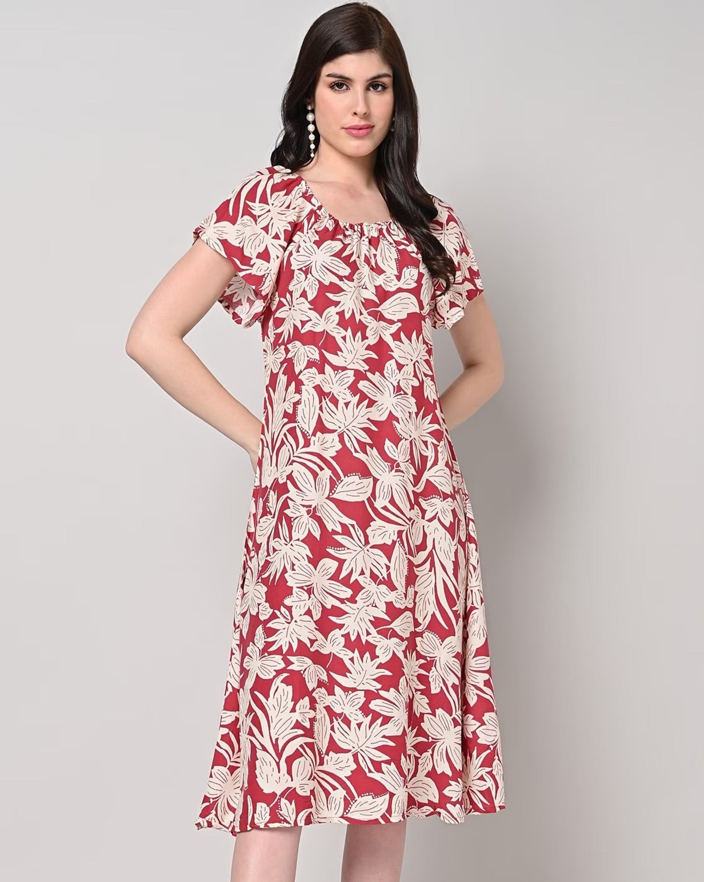 Floral Print A-Line Dress