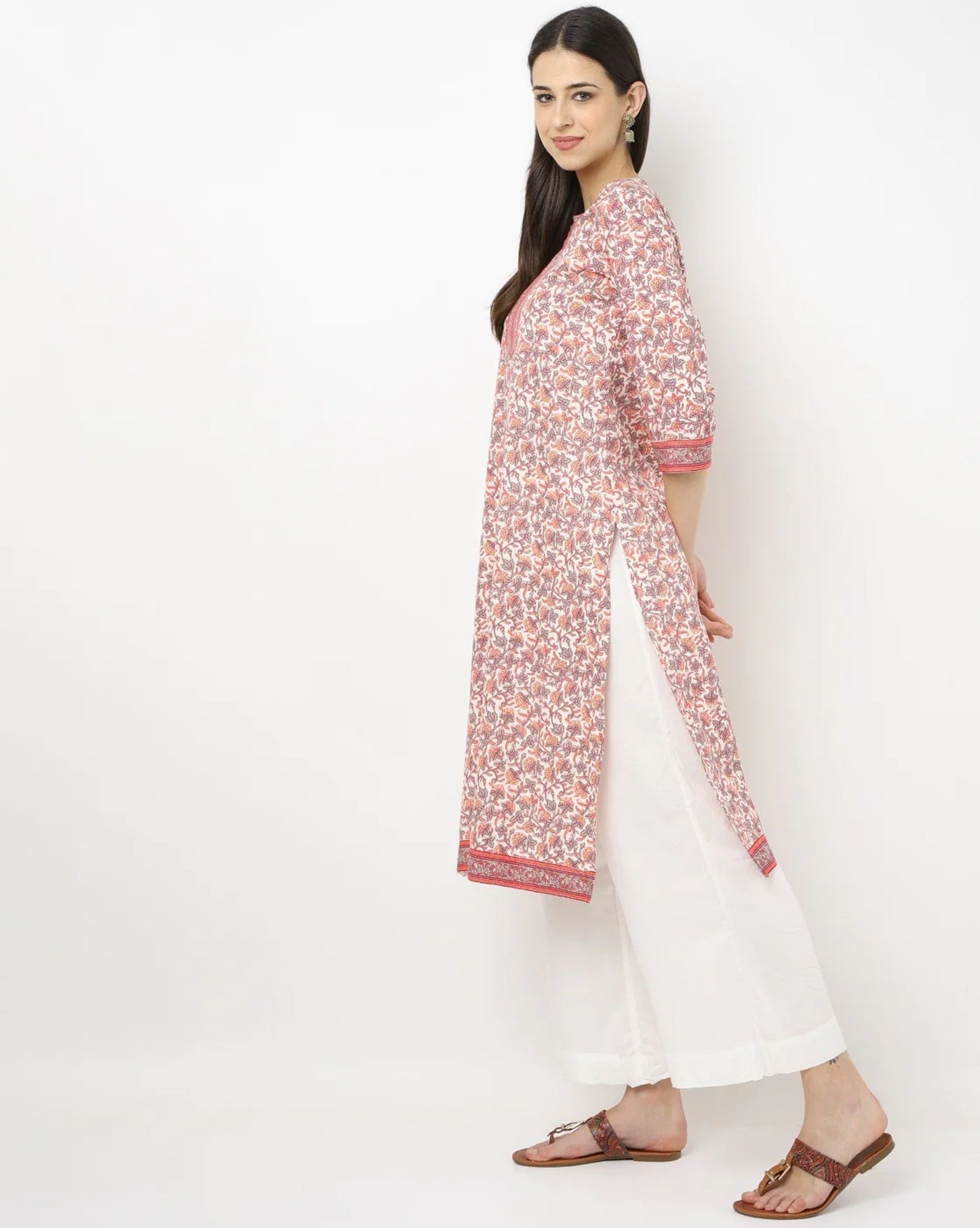 Floral Print Straight Kurta