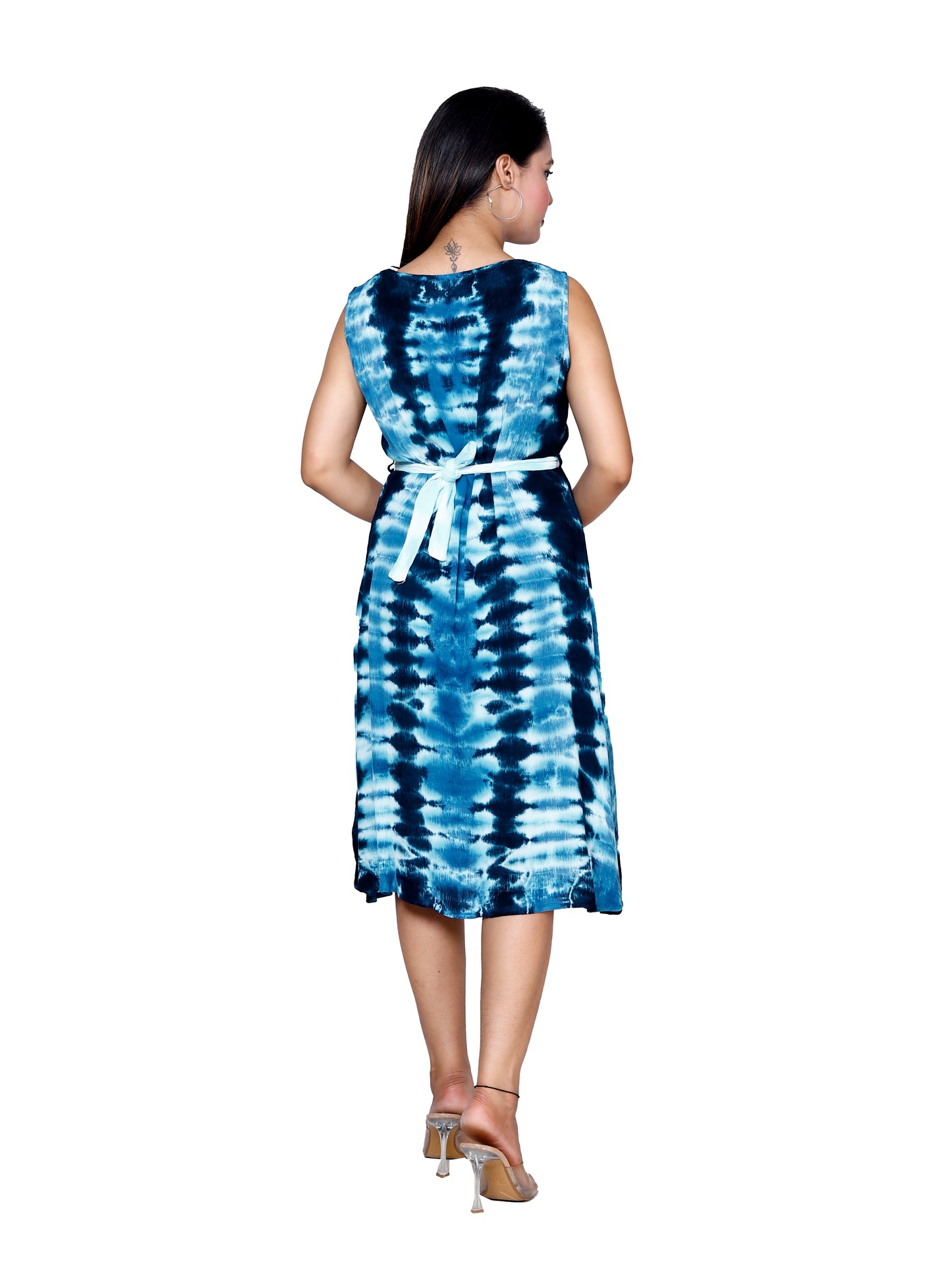 Indigo Dream Tie-Dye Dress