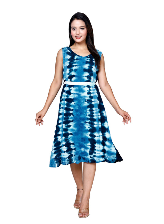 Indigo Dream Tie-Dye Dress