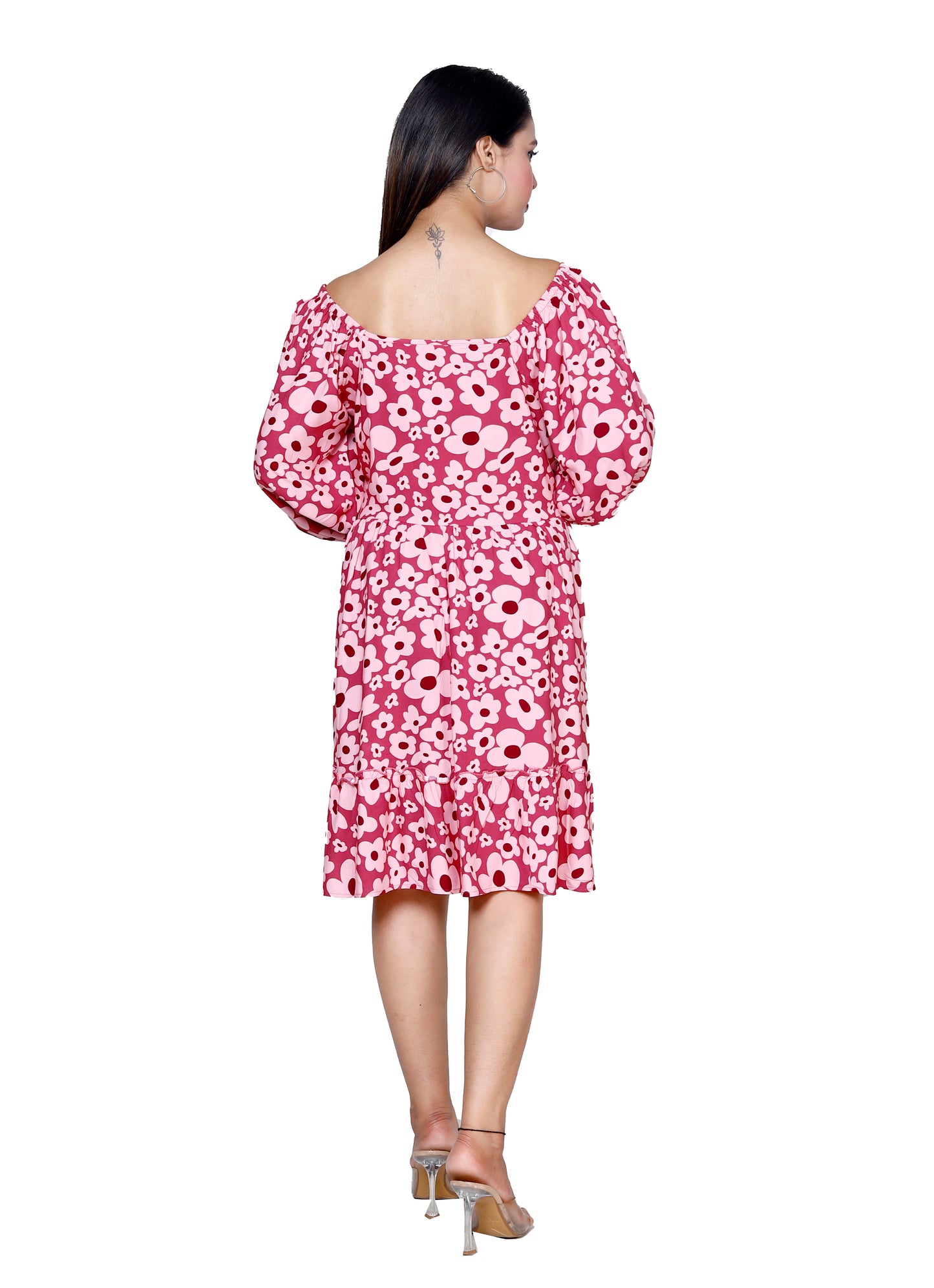 Floral Print Pink Dress - Sakura Collection