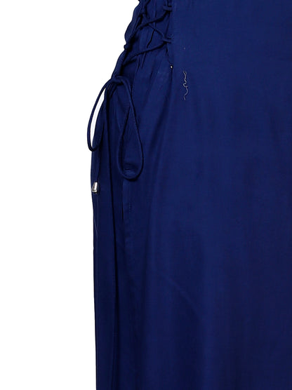 Navy Blue Sleeveless Embroidered Kurta with Bottom Set - Sakura