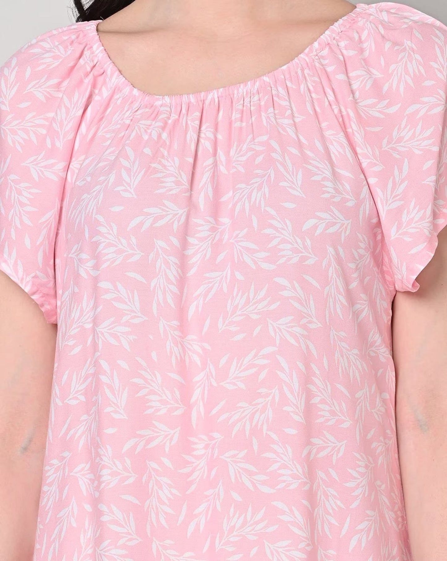 Leaf Print A-Line Dress