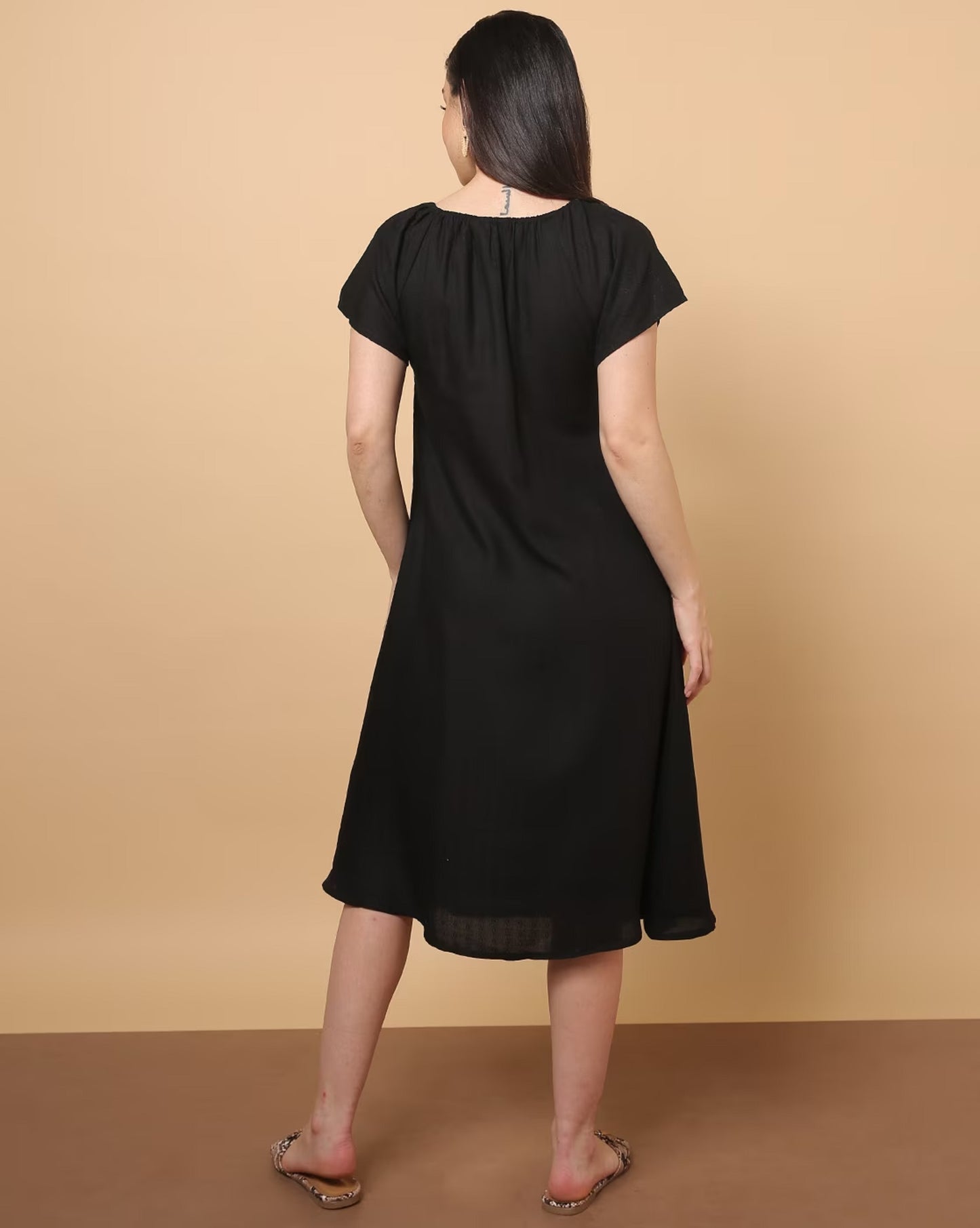 Round-Neck A-Line Dress