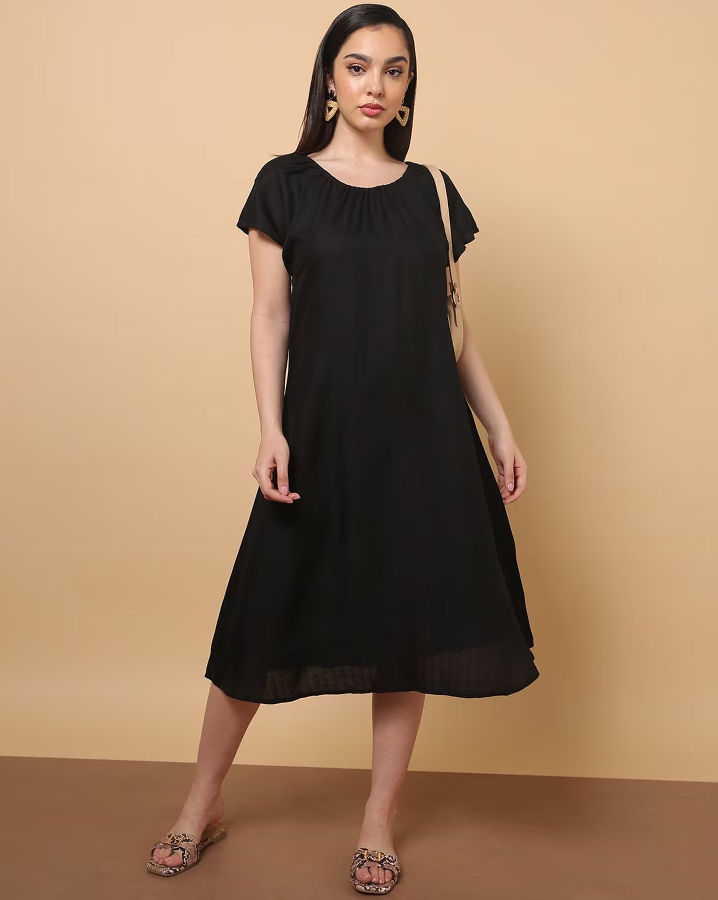 Round-Neck A-Line Dress