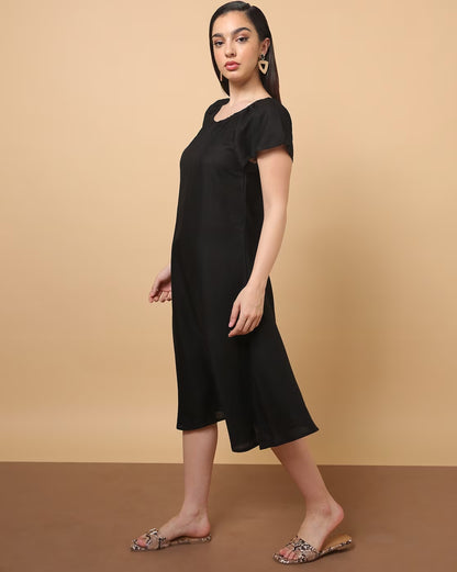 Round-Neck A-Line Dress