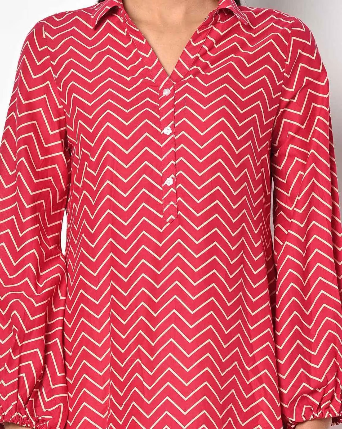 Chevron Print Shirt Dress