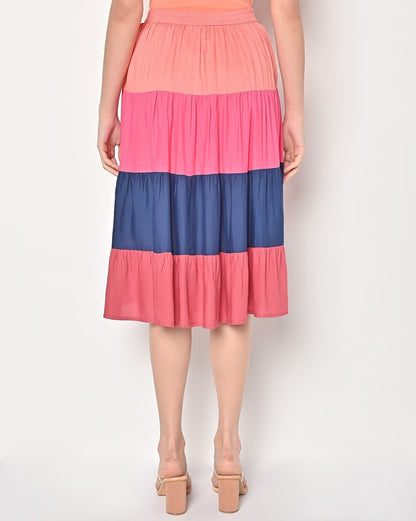 Colourblock A-line Skirt