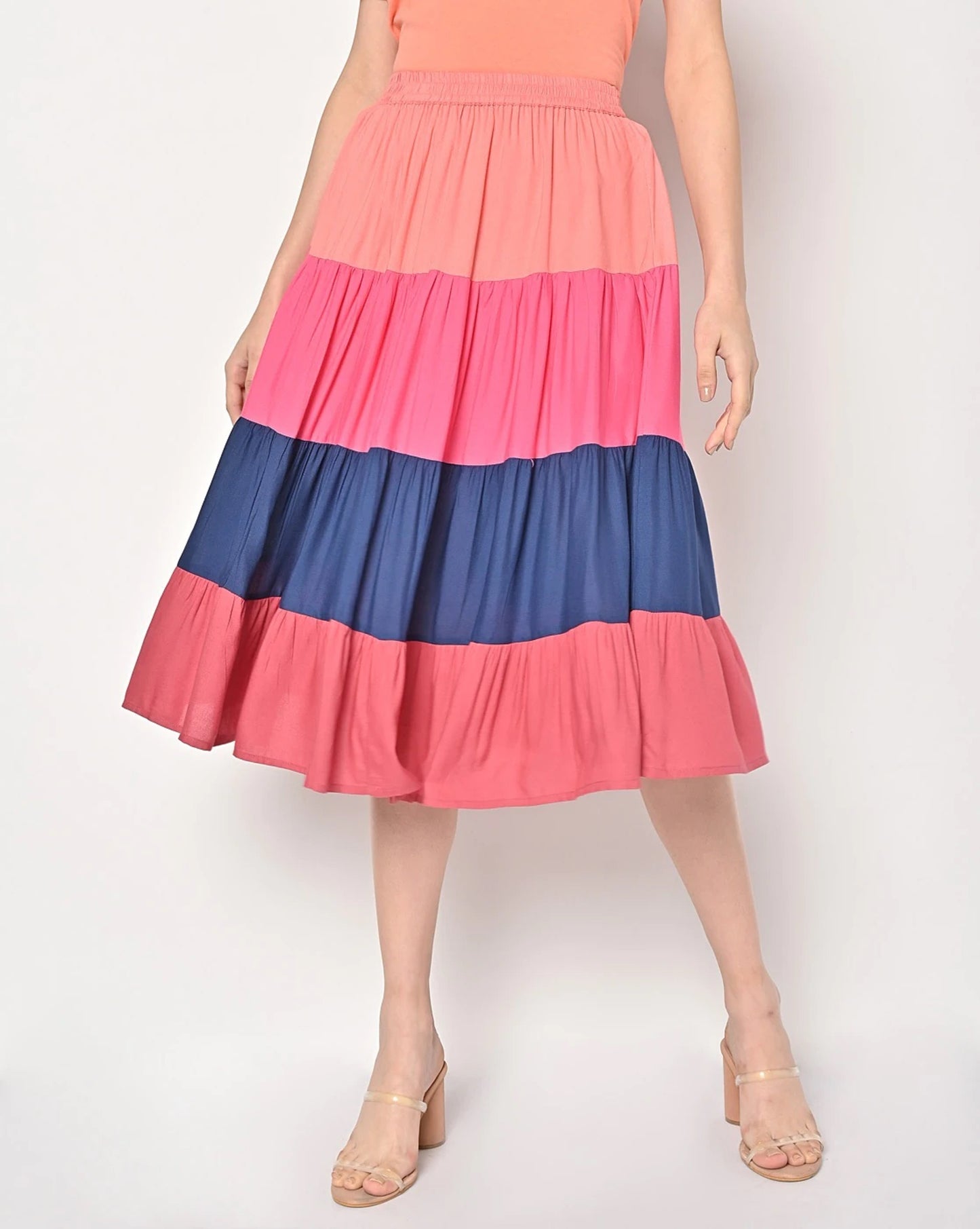 Colourblock A-line Skirt