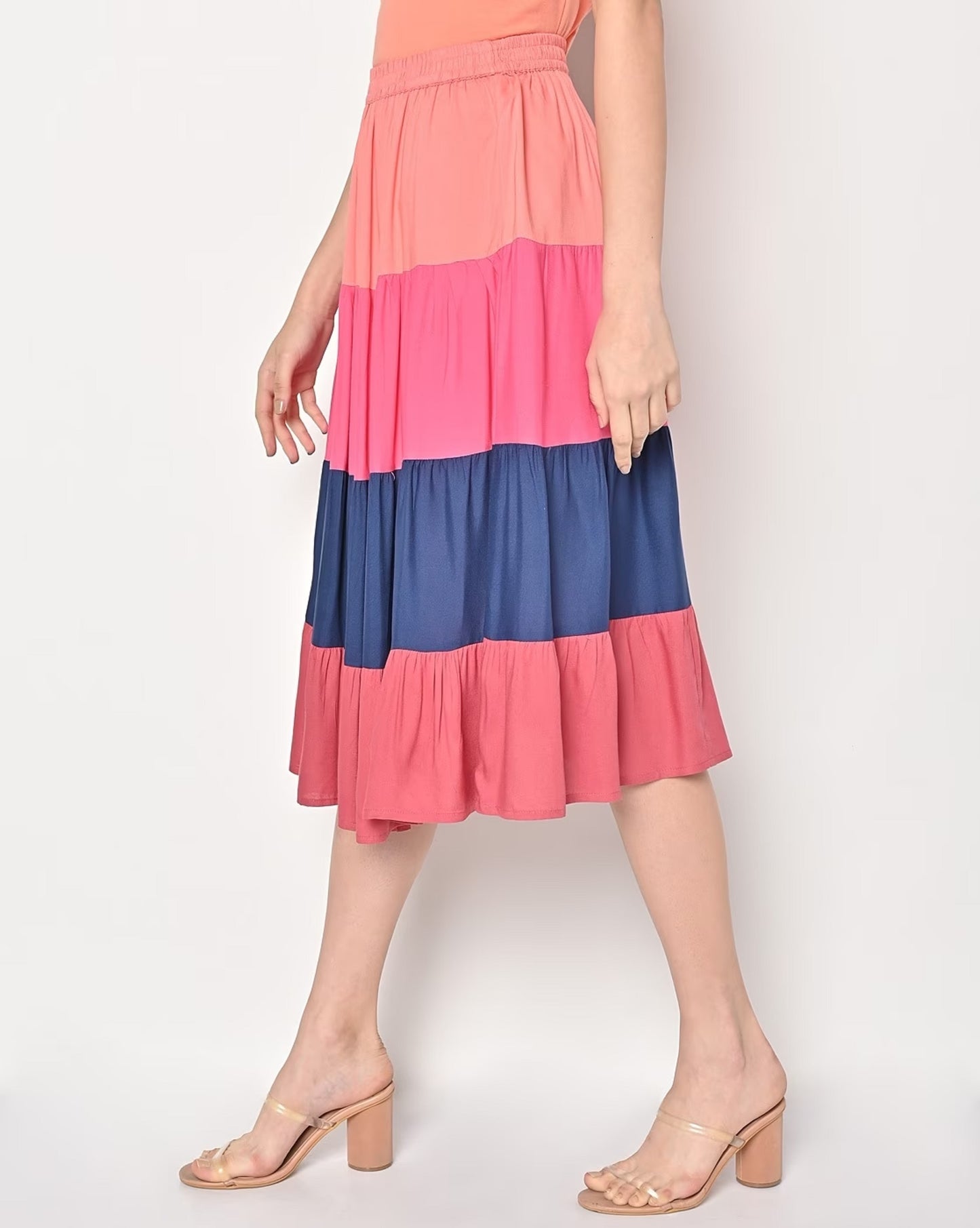 Colourblock A-line Skirt