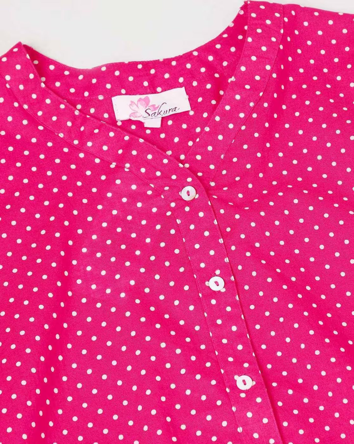 Polka-Dot Print Nightsuit Set