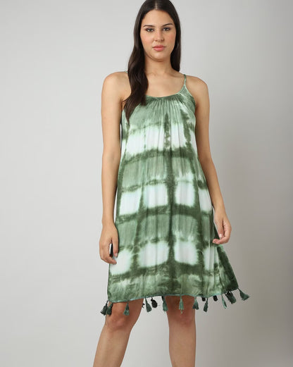 Tie & Dye Dress with Tassels