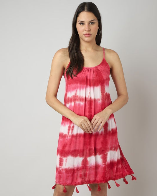 Tie & Dye Dress with Tassels