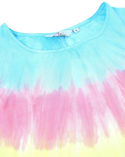 Tie & Dye Round-Neck A-Line Dress