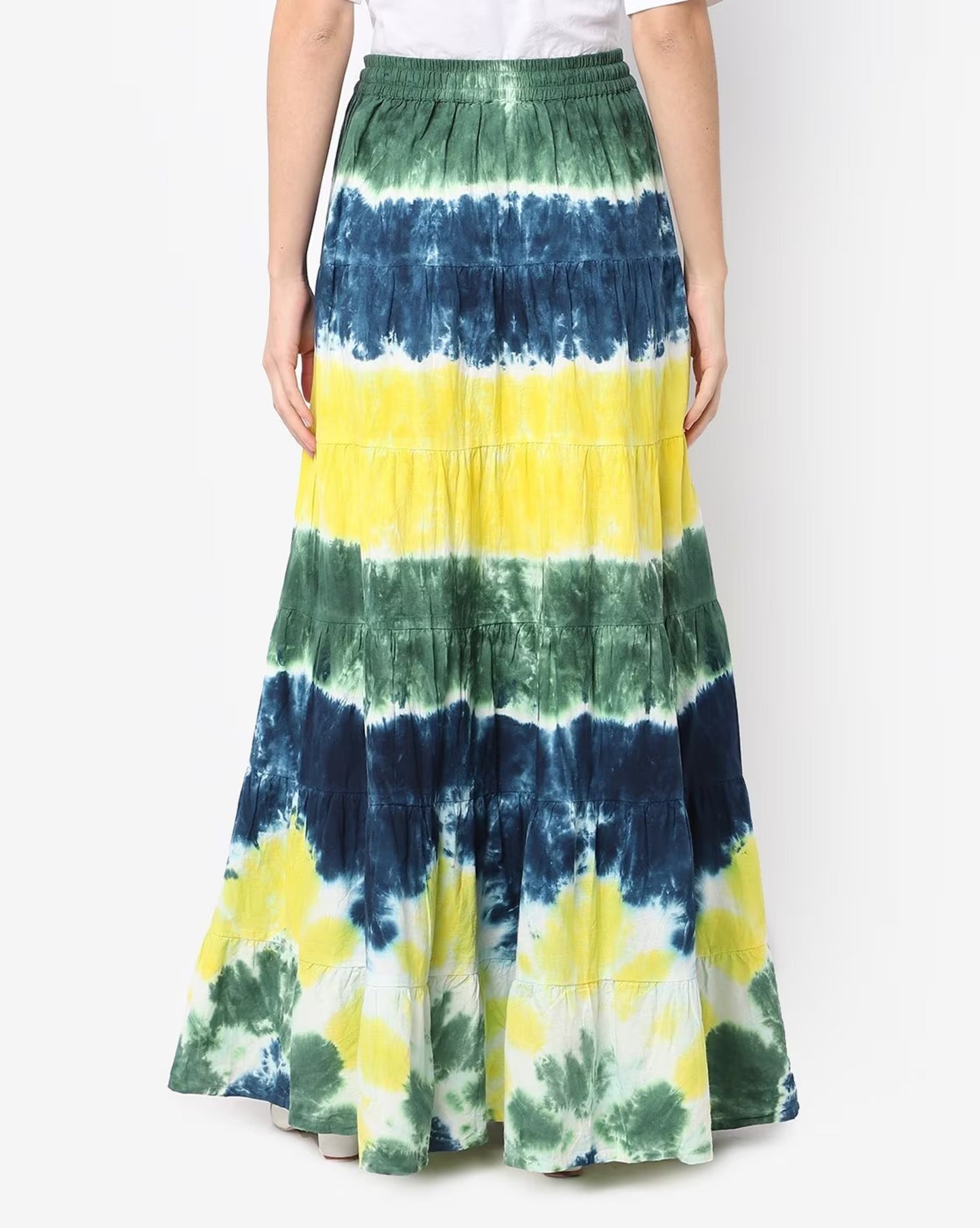 Tie & Dye Tiered Maxi skirt