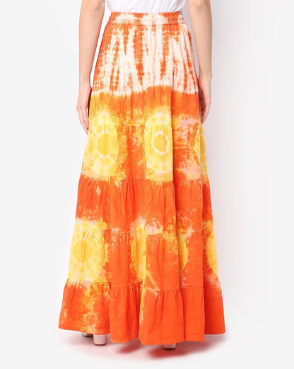 Tie & Dye Tiered Maxi skirt