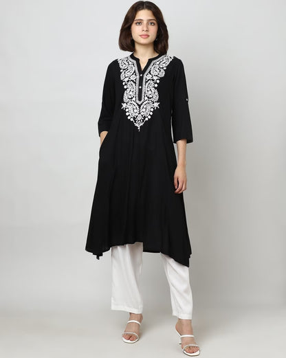 Embroidered A-Line Kurta