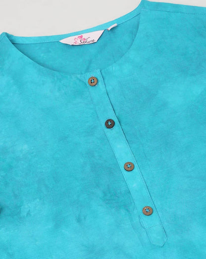 Tie & Dye Round-Neck A-Line Kurta