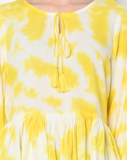 Tie & Dye Top with Neck Tie-Up