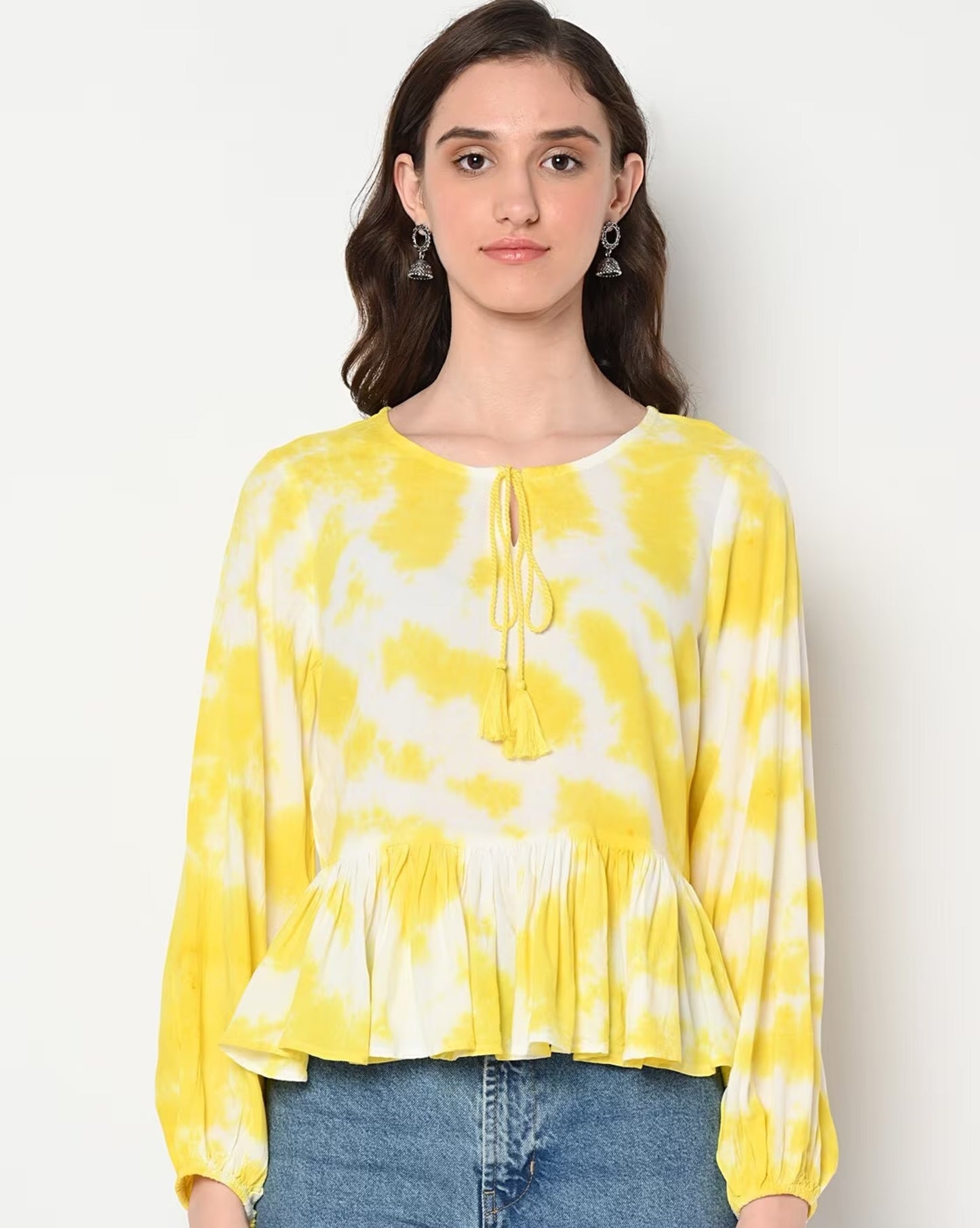 Tie & Dye Top with Neck Tie-Up