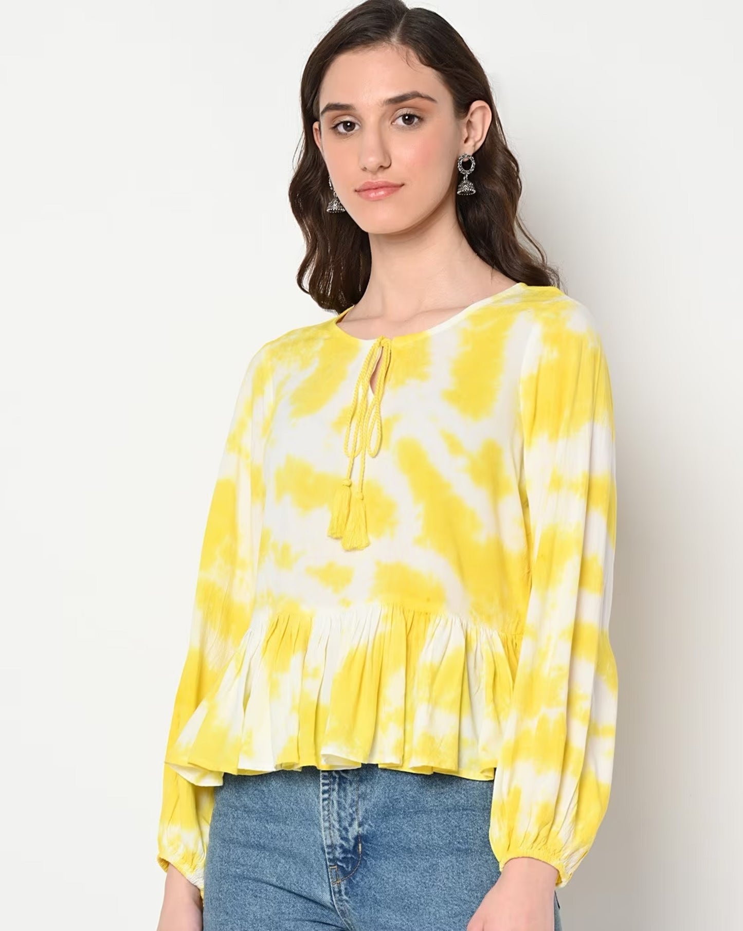Tie & Dye Top with Neck Tie-Up