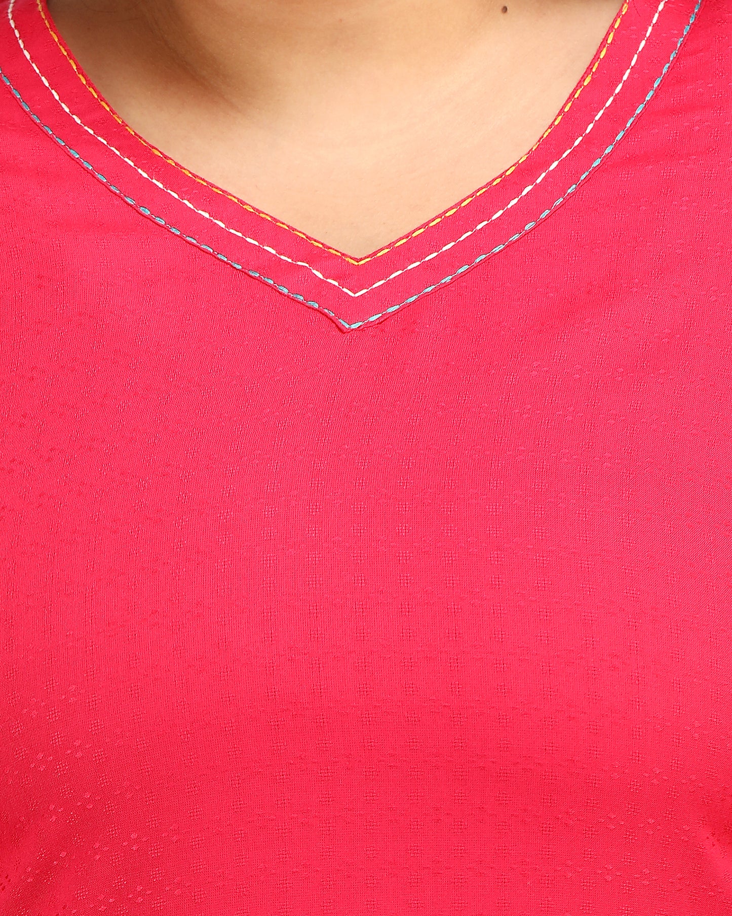 V-Neck Straight Kurta