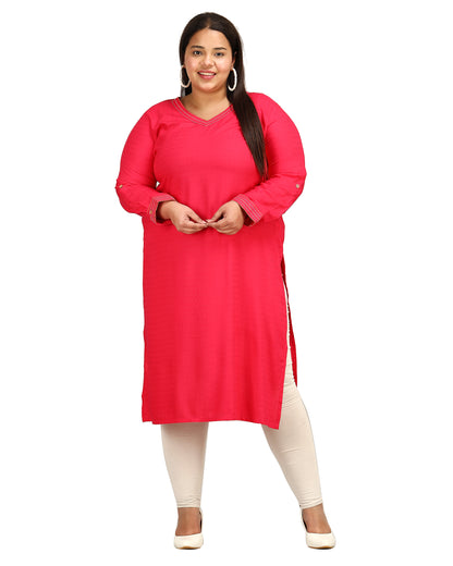 V-Neck Straight Kurta