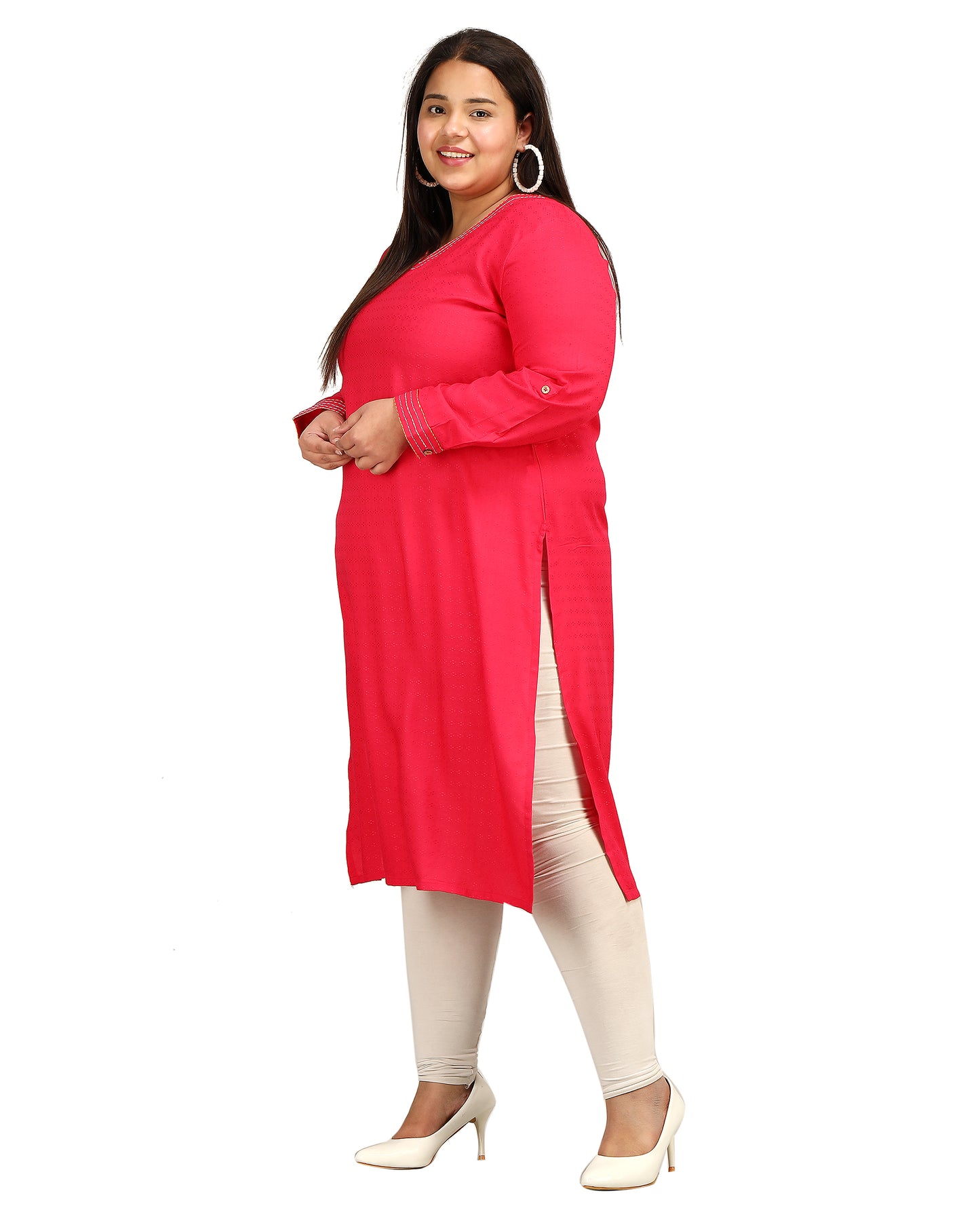 V-Neck Straight Kurta