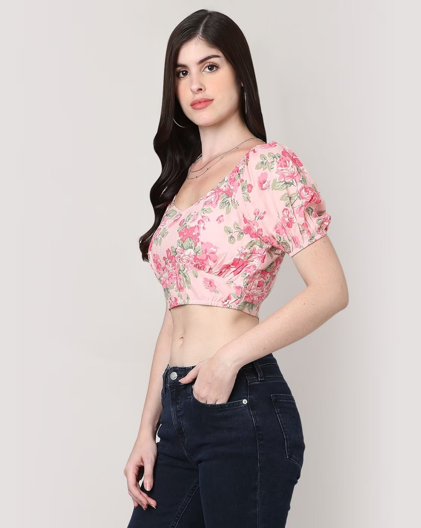 Women Floral Printed Crop Top