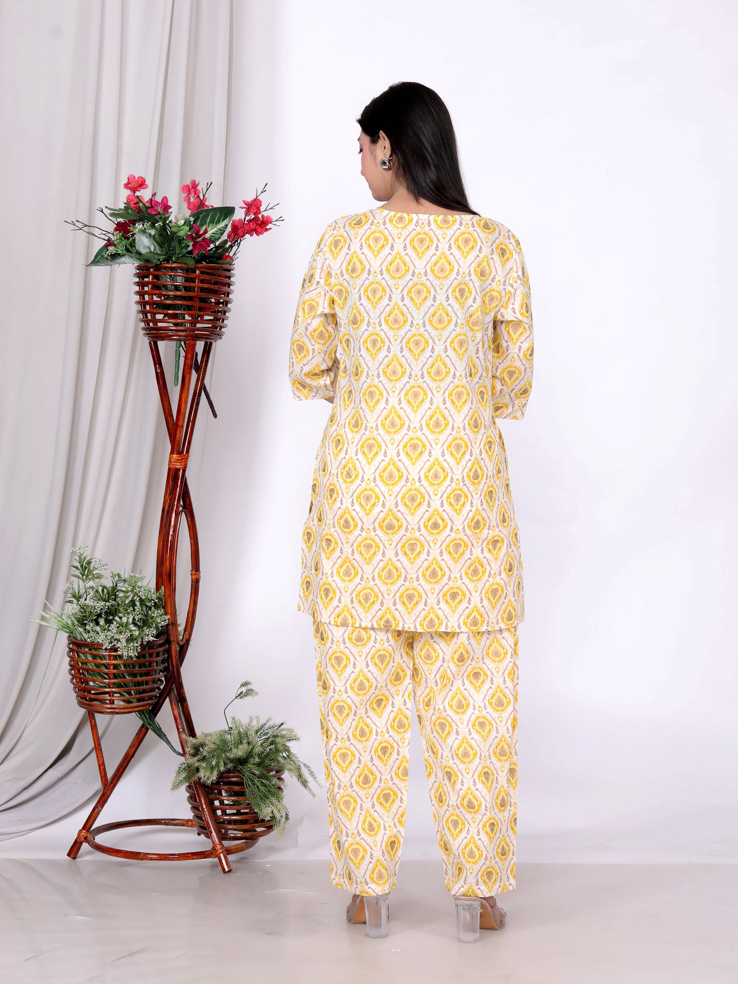 Women’s Cotton Printed Kurta Set with Pockets | Elegant & Comfortable Co-Ord Set