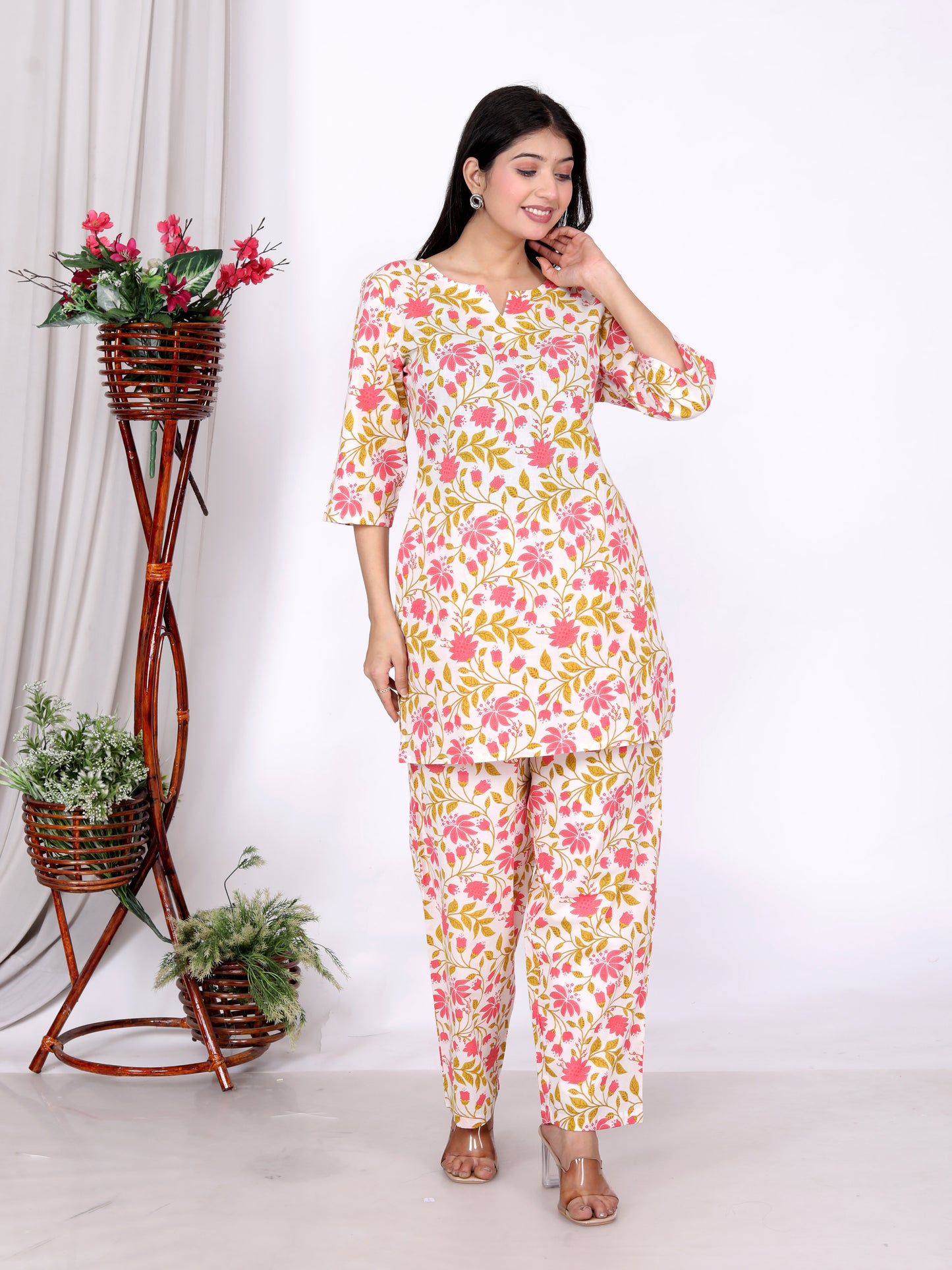 Women’s Cotton Printed Kurta Set with Pockets | Stylish & Comfortable Co-Ord Set