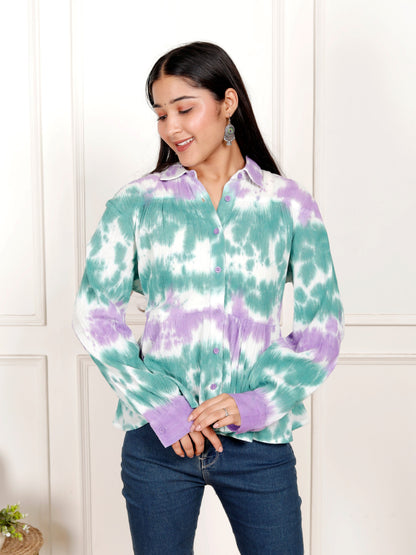 Trendy Hand-Dyed Cotton Crepe Top for Women | Azo-Free Colors | Ethnic Boho Style