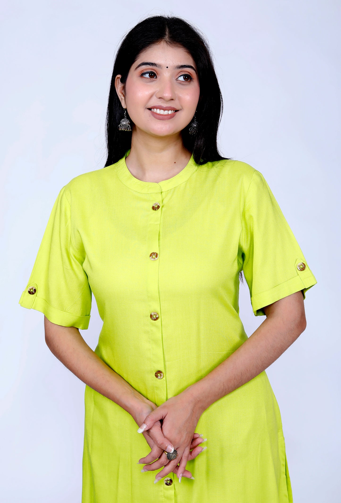 Sakura Lime Co-Ord Set with Pocket Kurta & Palazzo