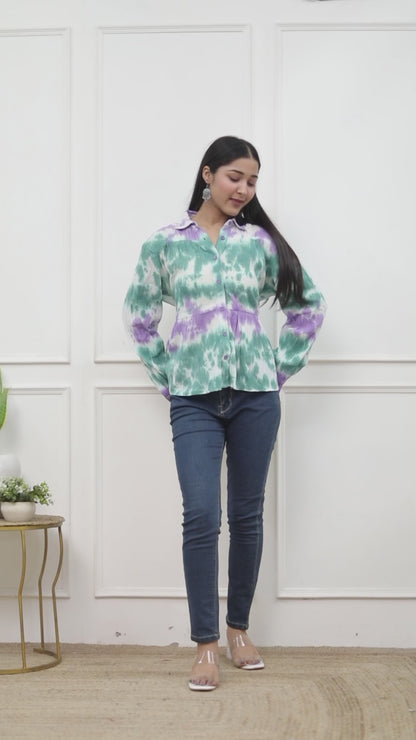 Trendy Hand-Dyed Cotton Crepe Top for Women | Azo-Free Colors | Ethnic Boho Style