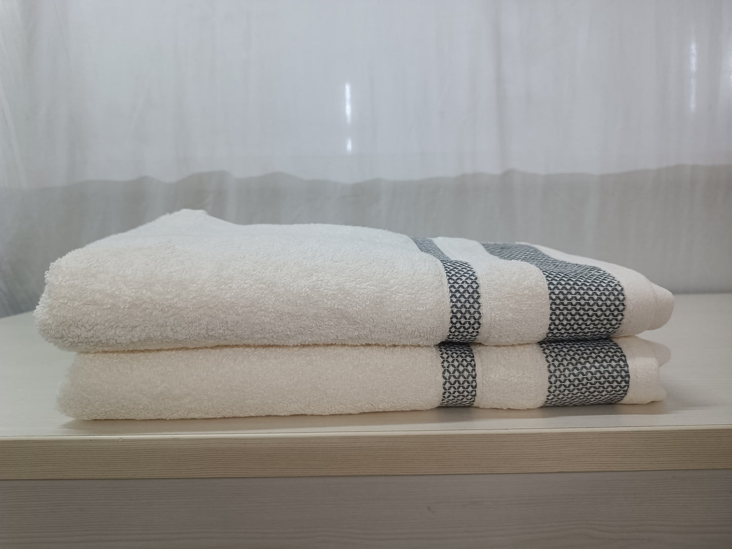 Sakura Beige Cotton Terry Bath Towel - 70x140 cm, 500 GSM