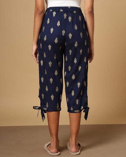 Block Print Capris with Drawstring