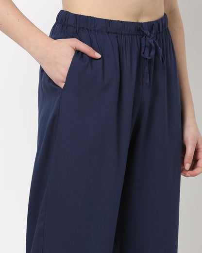 Sakura Relaxed Fit Palazzo with Drawstring Waist