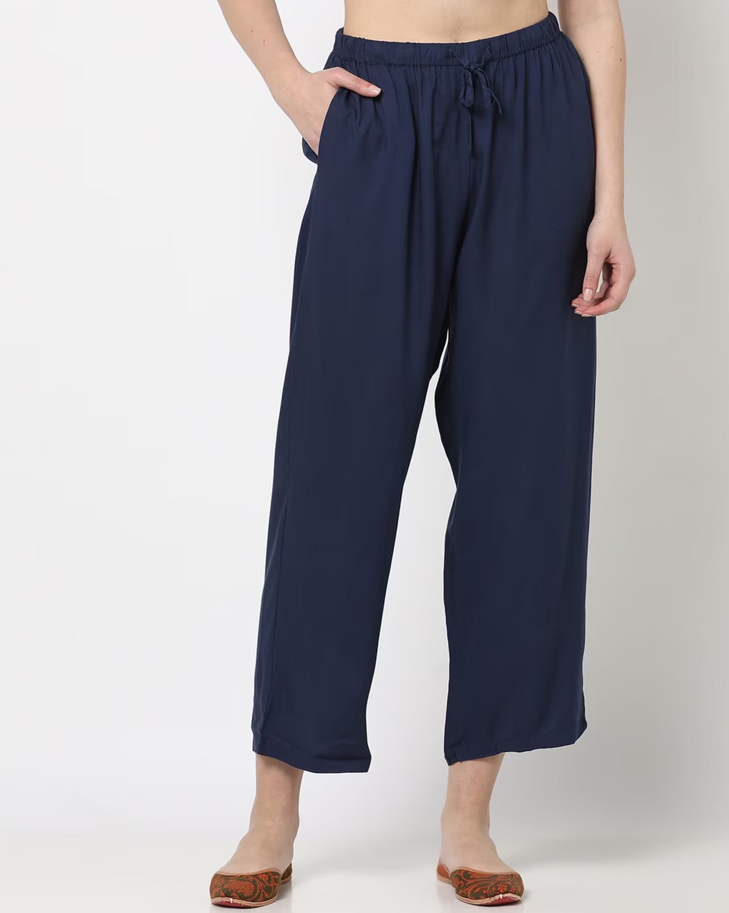 Sakura Relaxed Fit Palazzo with Drawstring Waist